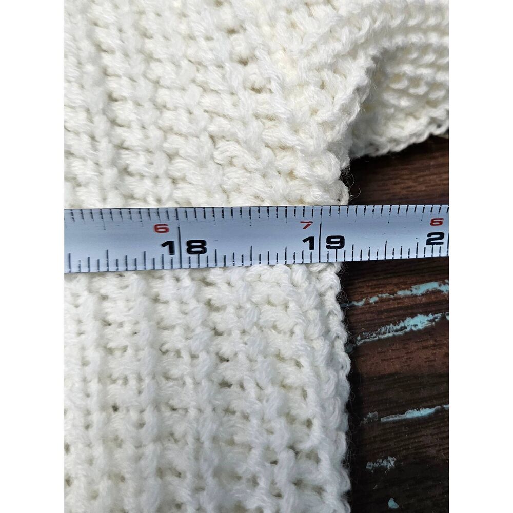 Cream Distressed Sweater Womens Size Large - Picture 7 of 8